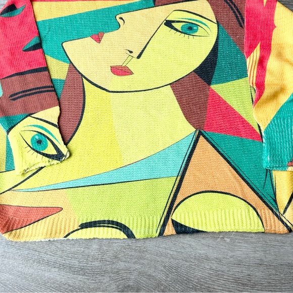 Made in Italy Pop Art Dolman Sleeve Boat Neck Sweater - Picture 6 of 12